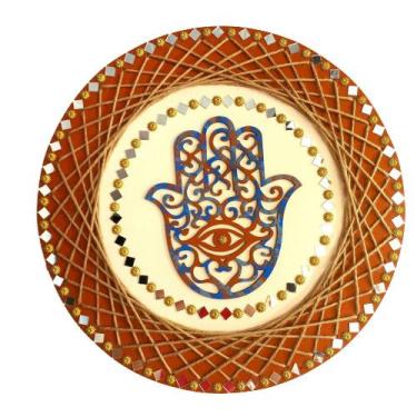 Imagem de Mandala Hamsá/Mão de Fátima/Proteção e Intuição 40cm - Aqui Tem Magia