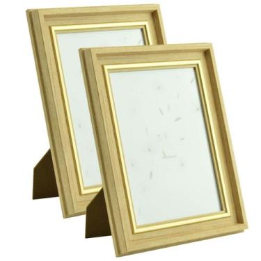 Imagem de Kit 2 Porta Retratos com Suporte 15x20cm 6053 - Livon, Bege