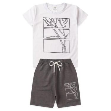 Imagem de Conjunto Infantil Verão Menino Árvores - Branco - Magia Baby, 06