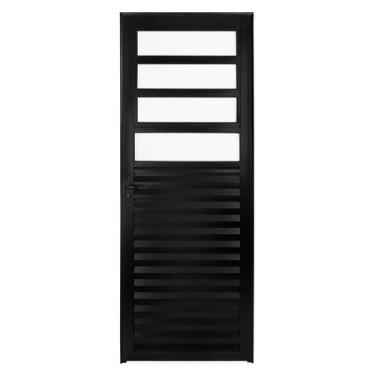 Imagem de Porta basculante 2,10x90 lado DIREITO no alumínio preto - Comercial Pa
