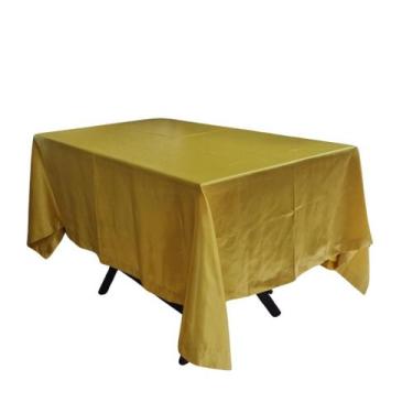 Imagem de Toalha de Mesa 6 Lugares 1,60x2,00 Shantung Seda Dourado - Magic Enxov