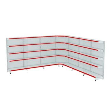 Imagem de Gondola Parede 170 Amapa Flex Kit 6 Metros 1 Canto Branco PE Vm - Amap