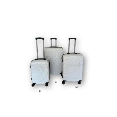 Imagem de Kit 3  Malas de Viagem de Bordo ABS Tamanhos P M e G Rodas Duplas 360 
