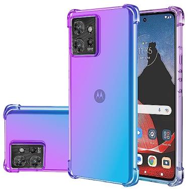 Imagem de Gufuwo Capa para Motorola ThinkPhone, capa fofa para Moto ThinkPhone para meninas e mulheres, capa protetora à prova de choque de TPU macio antiarranhões gradiente para Motorola ThinkPhone (roxo/azul)