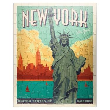 Imagem de New York City: Lady Liberty, Pôster vintage - Quebra-cabeça premium de 100 peças para adultos