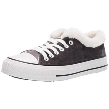 Imagem de PJ Salvage Tênis feminino de veludo, Cinza, 6 Regular US