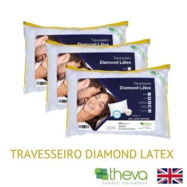 Imagem de 3  Travesseiros Diamond Látex em Flocos - Theva
