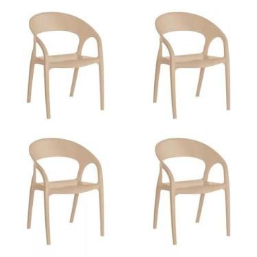 Imagem de Cadeira Glass Plus Cappuccino 4 Unidades Kappesberg Uz4004