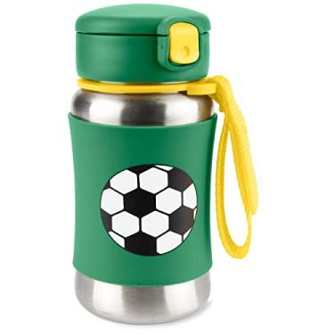 Imagem de Skip Hop Copo infantil com canudo, garrafa de palha de aço inoxidável Sparks, futebol