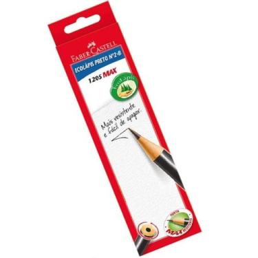 Imagem de Lápis de Escrever Preto Redondo Faber Castell Ecolápis Max Nº2 HB 12 U