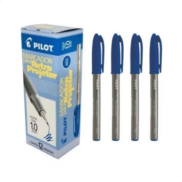 Imagem de Marcador P/ Retroprojetor Pilot 1.0 Azul  Cx Com 12 Unidades