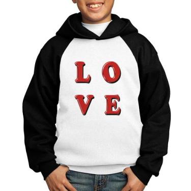 Imagem de Moletom Infantil LOVE - Foca na Moda, Branco, Preto, 10