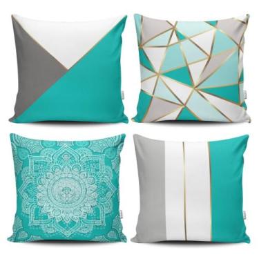 Imagem de Kit 4 Almofadas Estampadas com Silicone Premium 42cm x 42cm - Mandala 