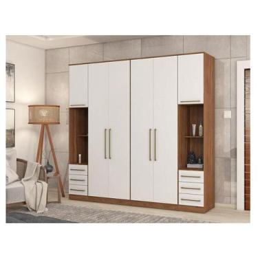 Imagem de Quarto de Casal Irlanda Ambiente Composição 6 Amêndola Branco - Demart
