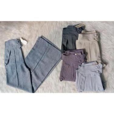 Imagem de DOUTORAS MODAS Calça Pantalona L8297 com Barra Boca de Sino, Preto, p