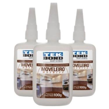 Imagem de Kit 06 Colas Instantâneo Moveleiro Tekbond 100g Madeira