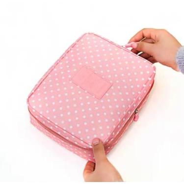 Imagem de Necessaire Para Maquiagem Estampada Com divisórias Y3926 - Gekk, Rosa 