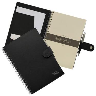 Imagem de Caderno Executivo Couro 172-R Raffai Couros, Preto