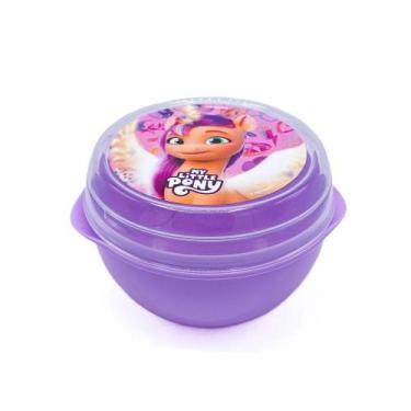 Imagem de Pote Lancheira Little Pony Infantil Plasvale com Colher , Lancheira