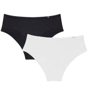 Imagem de Kit 2 Calcinhas Sloggi Midi 24547 Modelagem Alta Microfibra, Preto, Br