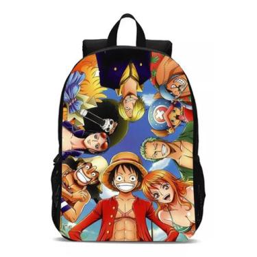 Imagem de Mochila Meninos Luffy Chapéu de Palha e Seus Amigos Piratas Bolsa Anim