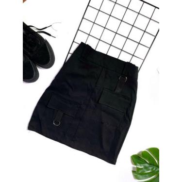 Imagem de Saia Cargo com Bolsos na Frente Bengaline - lush!, Preto, G
