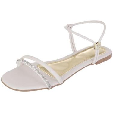 Imagem de Sandália Rasteira Feminina Rasteirinha com Brilho Confortável - Lariss