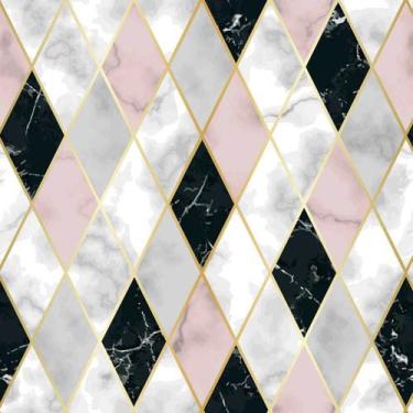 Imagem de Papel De Parede Geométrico Mármore Losangos - 1,50x0,50m - DEKAL DECOR