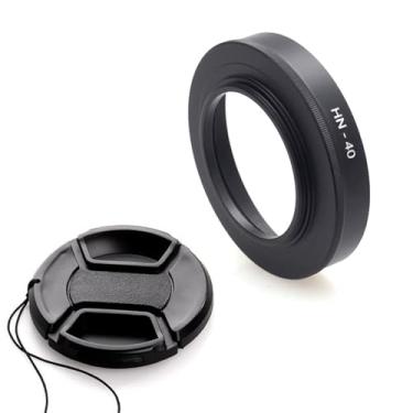 Imagem de Para-sol de metal HN-40 e tampa de lente de 46 mm compatível com Nikon Z50 Z30 Zfc kit Z DX 16-50 mm f/3.5-6.3 VR lente (1 + 1 pacote)