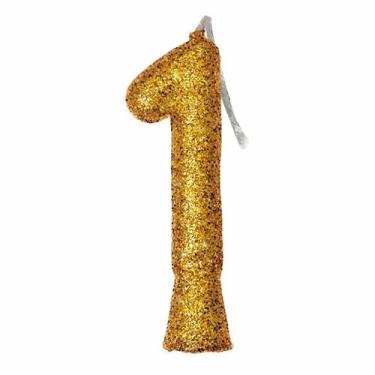 Imagem de Vela de Aniversário Puro Glitter Dourada - Festcolor, 1