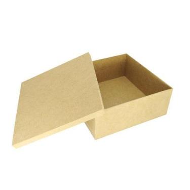 Imagem de Caixa Quadrada Tampa Sapato 24x24x8 Mdf Madeira - ATACADÃO DO ARTESANA