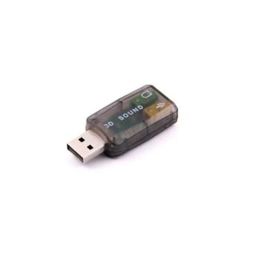 Imagem de Placa De Som Usb 5.1 Adaptador De Audio Fone De Ouvido - NOVA VOO