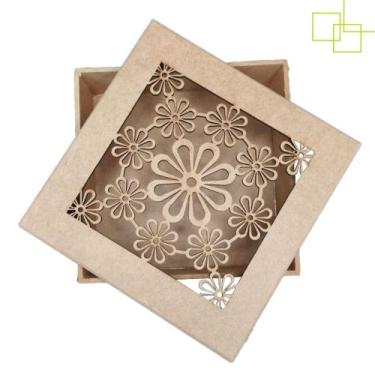 Imagem de Caixa Decorada Flores em MDF Embalagem Presente 15x15x5 - Expresso da 