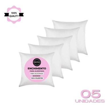Imagem de Kit 5 Refil Enchimento 50X50 Almofada Fibra Siliconada 350g - HODESTOR