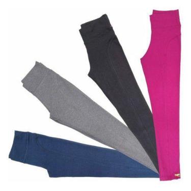 Imagem de Kit 3 Leggings Montaria Cotton Juvenil - Cores variadas - Paraíso Do C