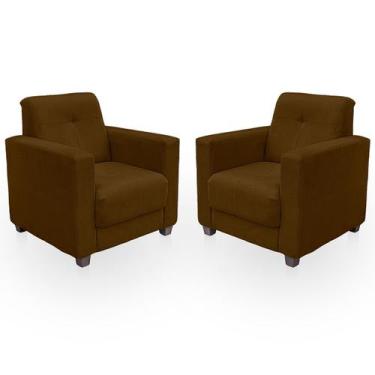 Imagem de Kit Poltrona Cadeira para Sala Confortável Reforçada Veneza Suede - Be