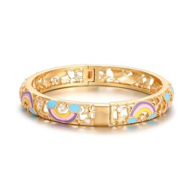 Imagem de Ethlyn Pulseiras coloridas folheadas a ouro para bebês, meninas, presentes de aniversário, Natal, presentes de aniversário para crianças, 4.6, Metal, Sem Pedra Preciosa