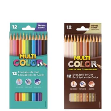 Imagem de Kit Lápis de Cor 12 Cores Multicolor + Lápis de Cor Tons de Pele 12 Cores Multicolor