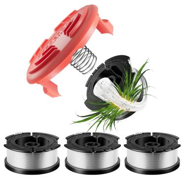Imagem de 5 carretéis de comedores de ervas daninhas AF-100 compatíveis com aparador de cordas Black and Decker, carretel de substituição de alimentação automática AFS de 0,065 polegadas, 4 carretéis de