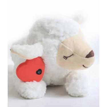 Imagem de HonourHope Brinquedo de batimentos cardíacos para alívio da ansiedade, brinquedo de pelúcia macio para cães animais de estimação calmante filhote de cachorro acessório de treinamento comportamental brinquedo almofada companheiro para filhotes cachorro gato gatinha animais de estimação - ovelha
