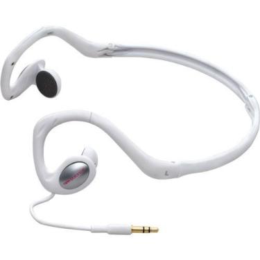 Imagem de New Balance Fones de ouvido esportivos atrás do pescoço brancos