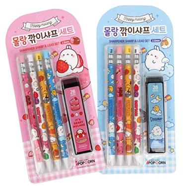 Imagem de Molang Apontador afiado 3 peças e conjunto de grafite 2,0 mm - Kawaii, apontador de lápis e refil de chumbo, material escolar e de escritório, perfeito para artistas, escritores, estudantes