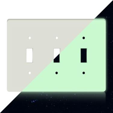 Imagem de 1 peça de placa de cobertura de tomada de luz noturna, capas de interruptor duráveis que brilham no escuro, placas de parede decorativas que brilham no escuro, tomadas elétricas, placa de cobertura de