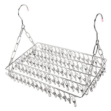 Imagem de Rack de Secagem de Roupas, Rack de Secagem de Roupas Com Ajuste de Nível Aço Inoxidável Multifuncional Pendurado Prateado Rack de Secagem de Roupas Dobrável para Secar Roupas,