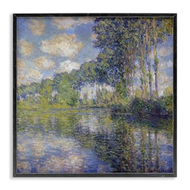 Imagem de Stupell Industries Classic Monet Poplars on the Epte Framed Giclee Wall Art Design by one1000paintings, moldura preta, 17 x 17