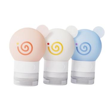 Imagem de Bothyi 3x garrafas de viagem para produtos de higiene pessoal dispensador de sabão de mão garrafa de silicone para banheiro, 8cmx5.1cm