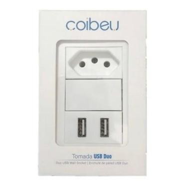 Imagem de Kit 4 Tomadas Com Interruptor Com 2 Entradas USB 5V 2.1A 023 Universal