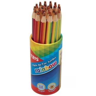 Imagem de Lápis De Cor Jumbo Rainbow Multicor Arco Iris Tris Pote C/ 24