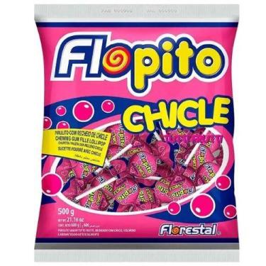 Imagem de Pirulito Chicle Flopito Sabores 50 Unidades 500gr Florestal, Tutti Fru