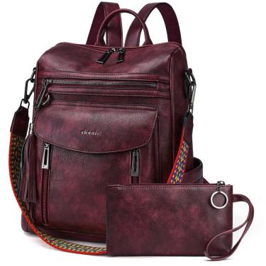 Imagem de Mochila Shrie Fashion Leather para mulheres, preta